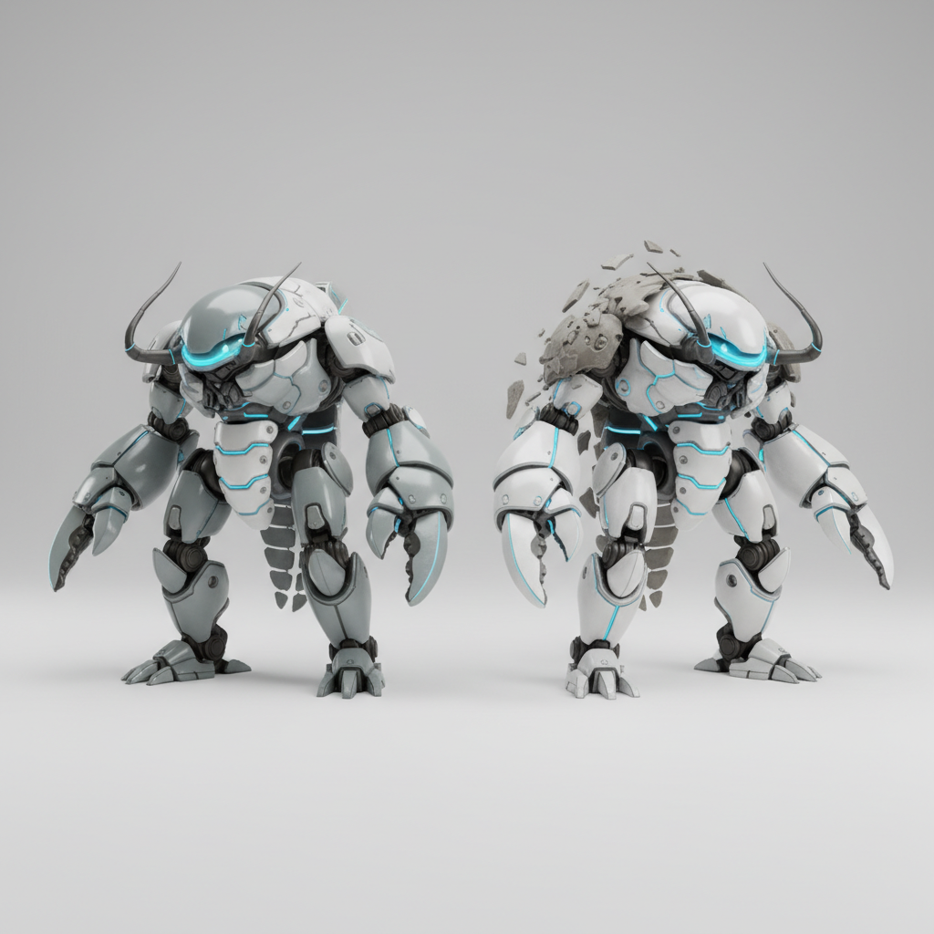 moltbot mascot evolution 3d