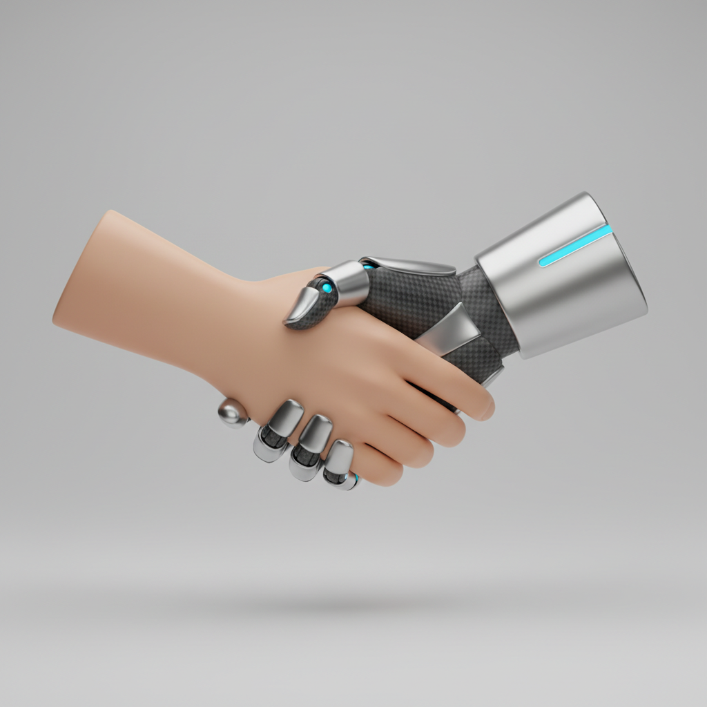 ai human partnership icon 3d