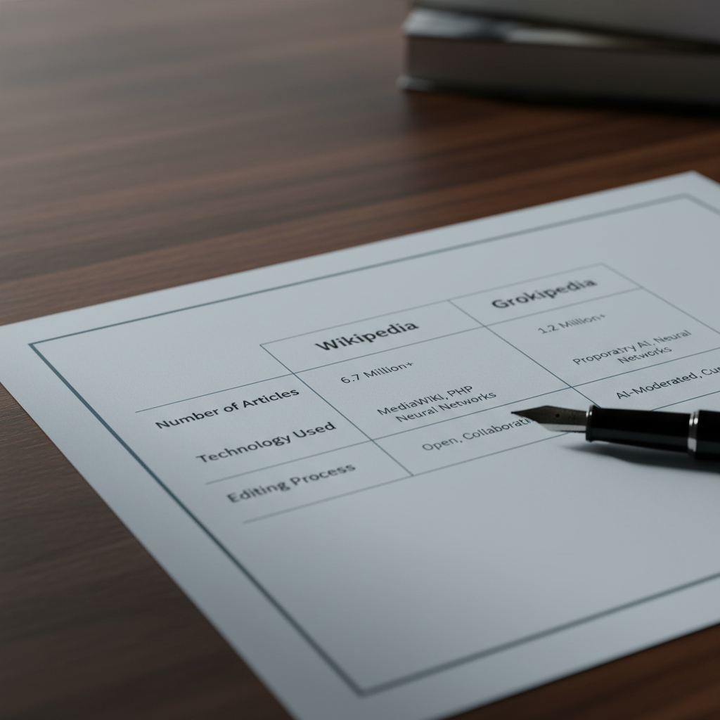 wikipedia grokipedia comparison table