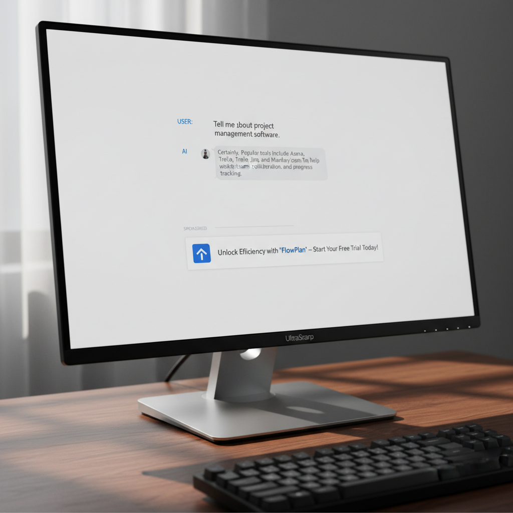 chatgpt ui with ad mockup