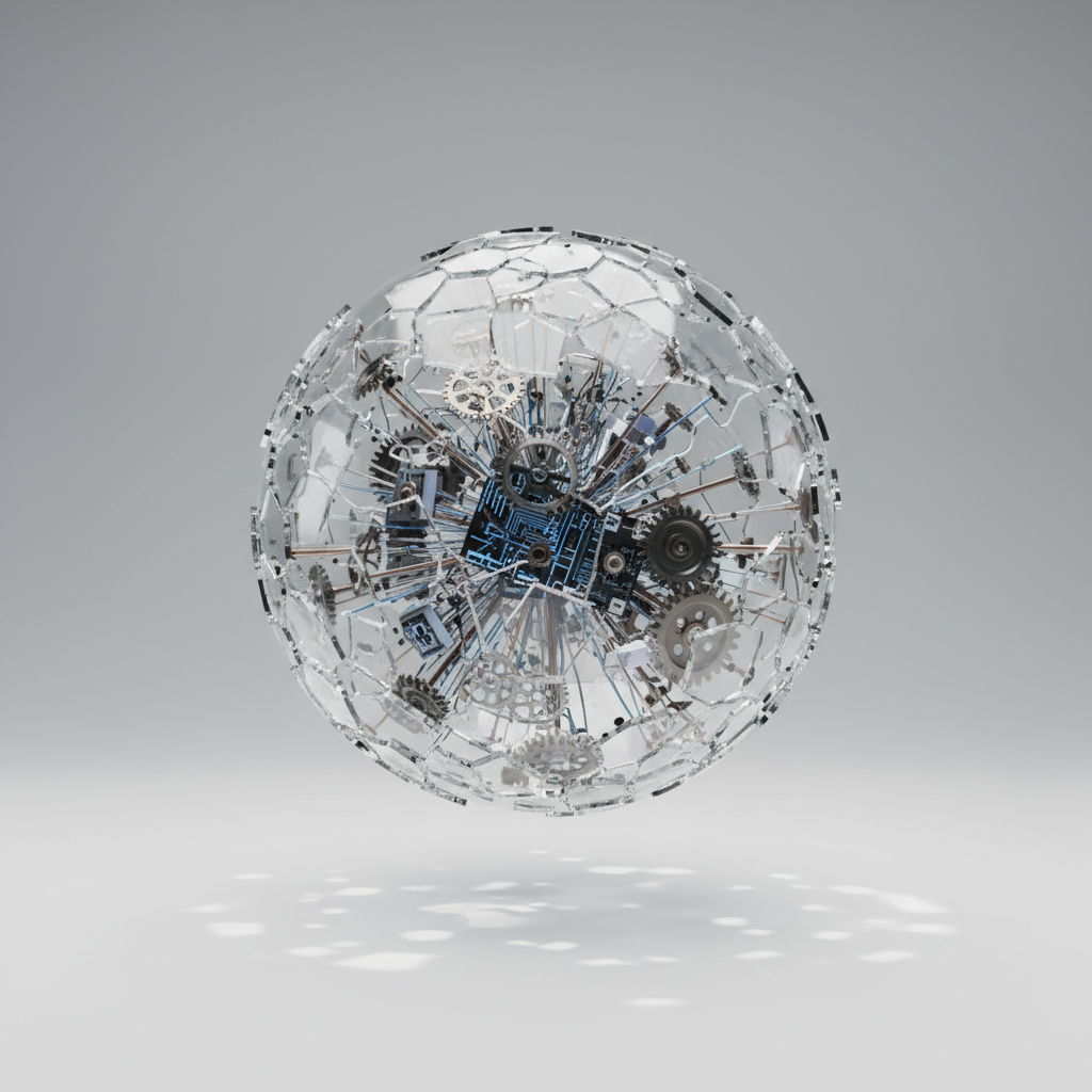 broken glass tech icon 3d