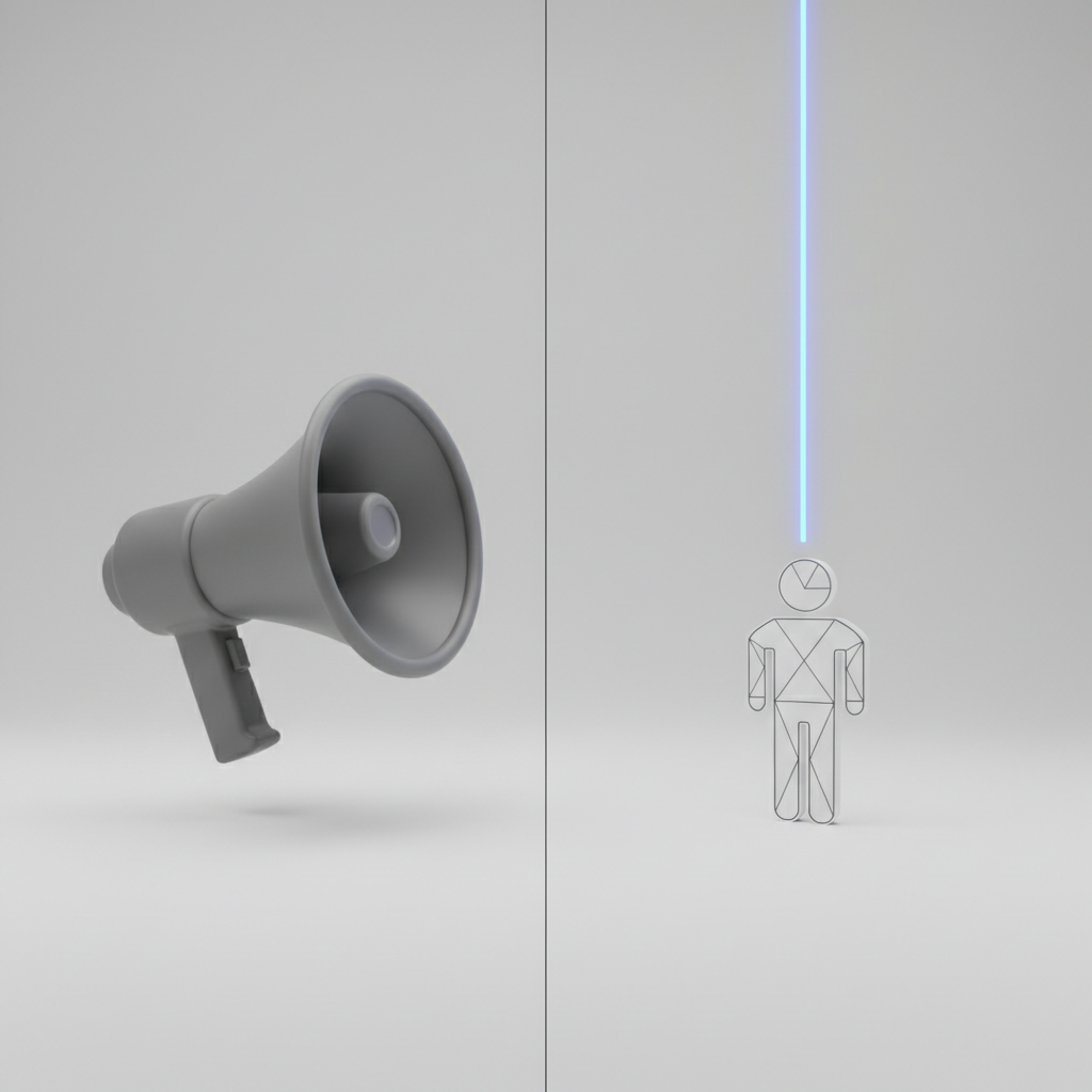 mass vs personalized marketing icon