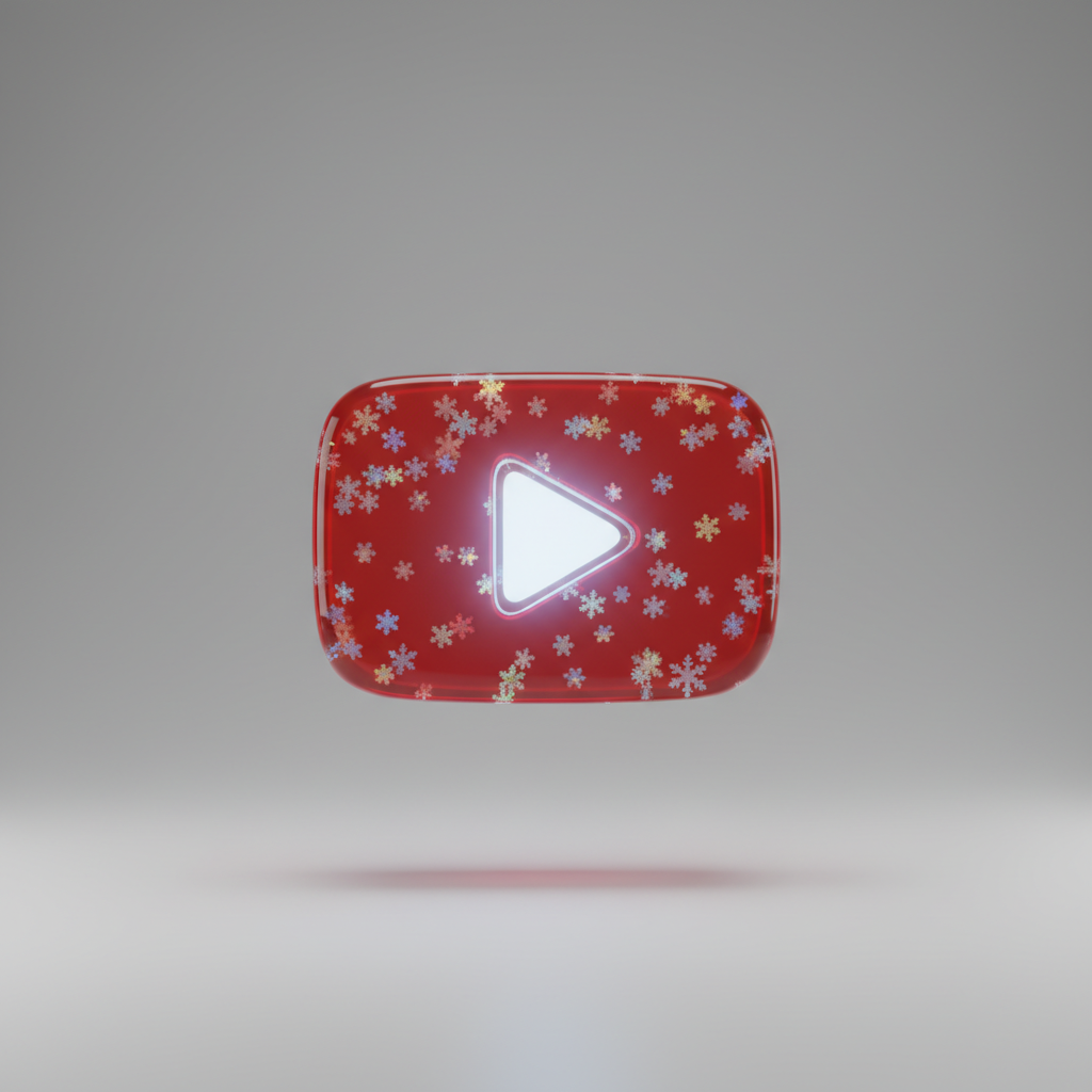youtube logo 3d holiday