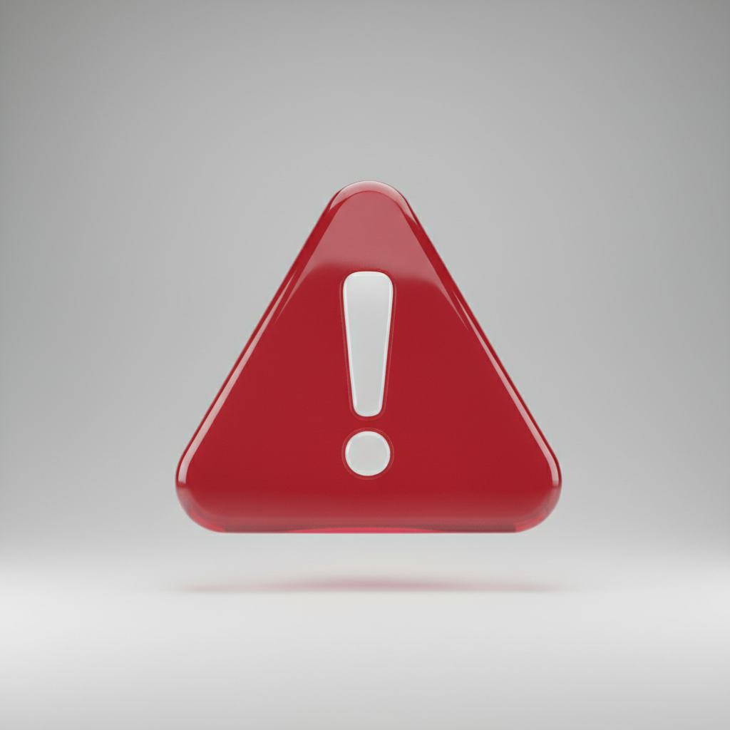 security warning icon 3d