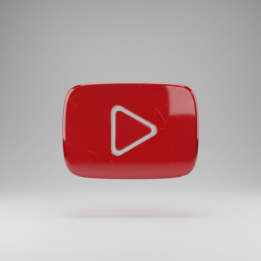 youtube logo 3d icon